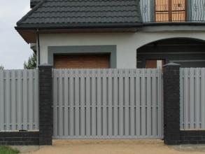 Евроштакетник ворота откатные - пример 7 фото недорого под ключ